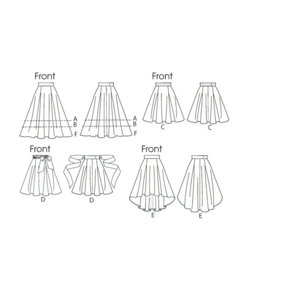 Vogue V1732 Misses 14 to 22 Fancy Skirts Uncut Sewing Pattern - Picture 5 of 5